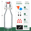 Picture of AOZITA 8-Pack 8.5oz Flip Top Glass Bottles, Swing Top Beer Brewing Bottle for 2nd Fermentation, Kombucha, Kefir, Vanilla Extract, Coquito, Juice, Tea - Airtight Stopper Cap Lid, Bonus 2 Bottle Pourers