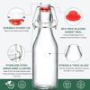 Picture of AOZITA 8-Pack 8.5oz Flip Top Glass Bottles, Swing Top Beer Brewing Bottle for 2nd Fermentation, Kombucha, Kefir, Vanilla Extract, Coquito, Juice, Tea - Airtight Stopper Cap Lid, Bonus 2 Bottle Pourers
