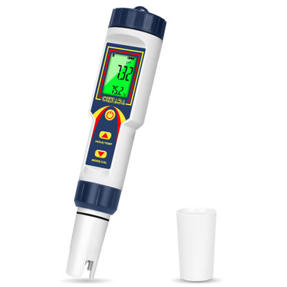 Picture of CIZTADA pH Meter for Water 4 in 1 pH EC TDS Temp Meter for Hydroponics PPM and EC Water Tester Digital pH PPM Meter for Nutrients Growing Hydroponics Gardening DWC hydroponics System