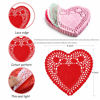 Picture of RIVCOIM Heart Doilies: Elegant Paper Doilies for Crafts and Valentines 4 inch - 100 Pcs of Paper Heart Doilies in Red, Pink, White, Blue (25 Each) - Perfect for Creative Decorations.