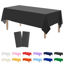 Picture of Kopokita 2PCS Black Plastic Tablecloths 54 x 108 Inch, Disposable Table Cloths Rectangle Party Table Covers