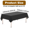 Picture of Kopokita 2PCS Black Plastic Tablecloths 54 x 108 Inch, Disposable Table Cloths Rectangle Party Table Covers