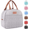 Picture of Lunch Bag for Women & Men Adult Insulated Lunch Box, Small Leakproof Cooler Food Lunch Containers Reusable High Capacity Lunch Tote Bags for Work, Travel, Outdoor (Grey)