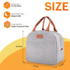 Picture of Lunch Bag for Women & Men Adult Insulated Lunch Box, Small Leakproof Cooler Food Lunch Containers Reusable High Capacity Lunch Tote Bags for Work, Travel, Outdoor (Grey)