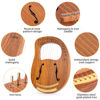 Picture of Lyre Harp, Lotkey 16 Metal Strings Iron Saddle Mahogany Lyre Harp with Tunning Wrench, Extract Strings, Manual and Gig Bag
