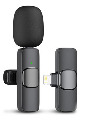 Picture of Professional Wireless Lavalier Microphone for iPhone iPad, Cordless Omnidirectional Clip Mic, Plug-Play Microphone for Interview Video Podcast Vlog YouTube