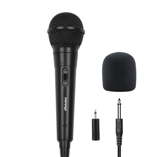 Picture of Marengo Handheld Wired Microphone, Cardioid Dynamic Vocal Mic with 13ft Cable and ON/Off Switch, Ideally Suited for Speakers, Karaoke Singing Machine, Amp, Mixer