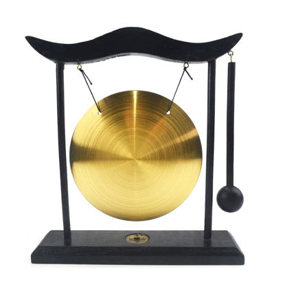 Picture of Hooshing Brass Feng Shui Gong Desktop Zen Art Home Decor Housewarming Blessing Gift