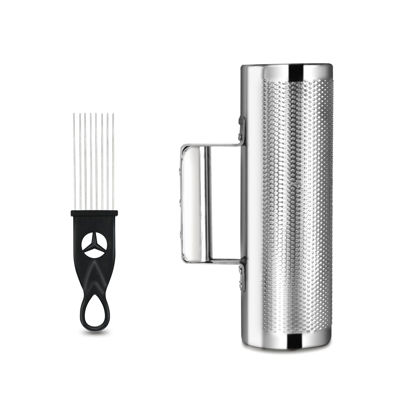 Picture of Soulmate Guiro Instrument Stainless Steel Guiro 8" 3" Professional Metal Percussion Shaker with Scraper, Band Accompaniment Sand Hammer Guiro Latin Instruments for Live Performance