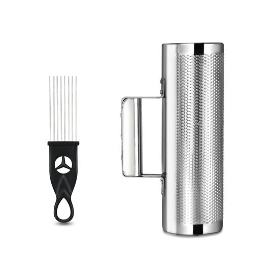 Picture of Soulmate Guiro Instrument Stainless Steel Guiro 8" 3" Professional Metal Percussion Shaker with Scraper, Band Accompaniment Sand Hammer Guiro Latin Instruments for Live Performance