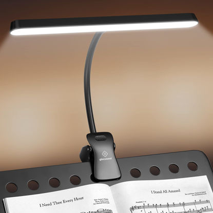 Picture of Glocusent 57 LED Super Bright Music Stand Light, Eye Caring Clip-on Piano Light, 3 Color & 5 Brightness, USB-C Rechargeable, Long Lasting up to 140 Hrs, Perfect for The Piano, Sheet Music