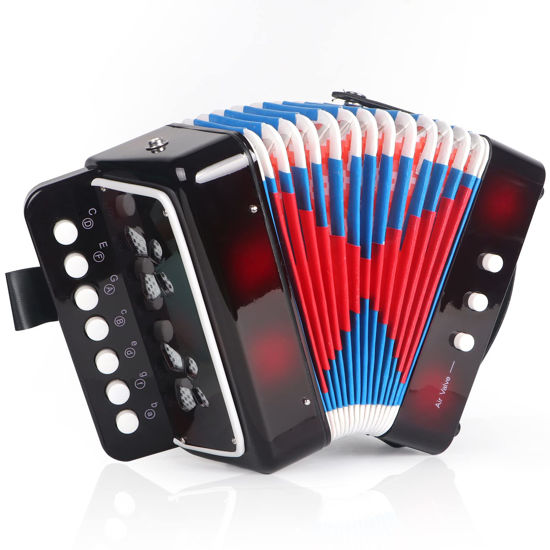 Picture of Kids Accordion, Horse 10 Keys Control Kids Accordion Musical Instruments for Kids Children Beginners Lightweight and Environmentally-friendly (Black)