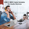 Picture of MeloAudio USB C MIDI Cable, Type C to USB 2.0 MIDI Interface Cable for Midi Controller, Midi Keyboard, Audio Interface for ipad, Samsung, Laptop, MacBook, 5FT USB B to USB C Printer Cable Black