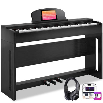 Picture of AODSK 88-Key Weighted Hammer Action Digital Piano with Speakers,Furniture Stand and Triple Pedals,Beginner's Course- Comes With Headphones,Piano Lessons,B-83S