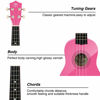 Picture of MUSTAR Soprano Ukulele Kids Ukulele for Beginners - 21 Inch Small Guitar Ukulele for Kids Adults, Beginner Ukuleles Kit With Gig Bag, Digital Tuner, Strap, Picks, Basswood Pink Ukulele Set