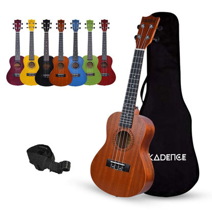 Picture of Kadence Concert Ukulele 23" Spring Summer Collection of Ukuleles- Matt Finish with Strap & Bag (Cinnamon Brown)