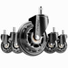 Picture of Office Rubber Chair Casters Replacement, 3 Inch Heavy-Duty Computer Gaming Desk Caster Wheels Smooth & Safe Rolling for All Floors Including Hardwood and Carpet, Set of 5