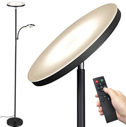 Picture of marctronic Floor Lamp, Upgraded 42W 4000LM Super Bright LED Floor Lamp for Living Room Bedroom, Dimmable Standing Reading Floor Lamps with Remote & Touch Control