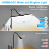 Picture of LED Floor Lamp, 15W/1800LM Bright Reading Floor Lamp for Office with Double Head, Adjustable Gooseneck Dimmable Modern Standing Light for Lash Extension Craft, Eye Caring Floor Lamps for Living Room