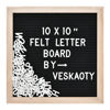 Picture of Felt Letter Board with 294 Letters, Numbers & Symbols - 10 x 10 inch Changeable Message Board with Wooden Frame Wall Mount Hook, (Black Board & Wood Frame)