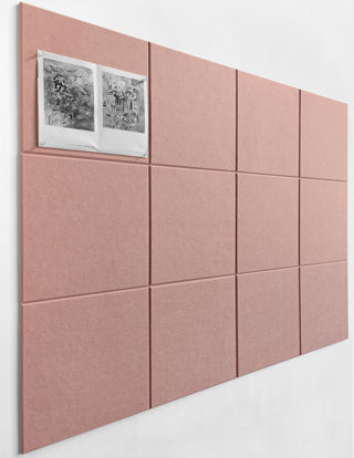 Picture of DECORITA Large Cork Board Alternative - 47"x35" 12 Pack Felt Wall Tiles with Safe Removable Adhesive Tabs, Cork Wall Tiles Cork Board for Home Office Pin Board Tack Board 48 x 36 - Pink