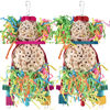 Picture of Bissap Conure Toys, 2PCS Bird Parrot Foraging Shredder Hanging Toys Sola Balls Sepak Takraw with Pacifier for Small Parrots Parakeets Conures Cockatiels Love Birds Cage Toy
