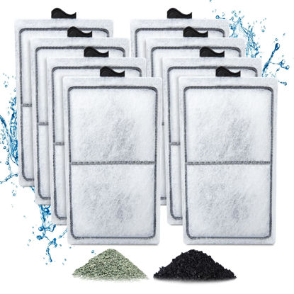 Picture of Zuqqony 8 Pack PF-S Filter Cartridges for Top Fin Silenstream PF10 Power Filters, Remplacement Aquarium Carbon Cartridge with Zeolite