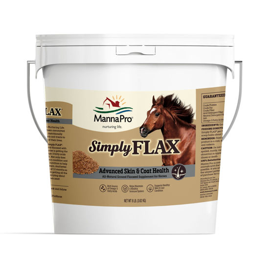 Picture of Manna Pro Simply Flax Supplement for Horses - Omega-3 Fatty Acids - 8 Pounds