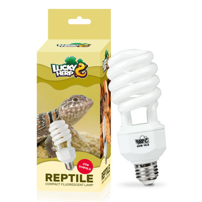 Picture of LUCKY HERP UVA UVB Reptile Light 10.0, Desert UVB 150 Compact Fluorescent Lamp, UVB Light for Reptiles 23W, UVA UVB Reptile Light Bulb, UVB Bulb for Reptiles Bearded Dragons Lizards Tortoises Snakes