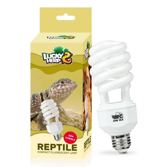 Picture of LUCKY HERP UVA UVB Reptile Light 10.0, Desert UVB 150 Compact Fluorescent Lamp, UVB Light for Reptiles 23W, UVA UVB Reptile Light Bulb, UVB Bulb for Reptiles Bearded Dragons Lizards Tortoises Snakes