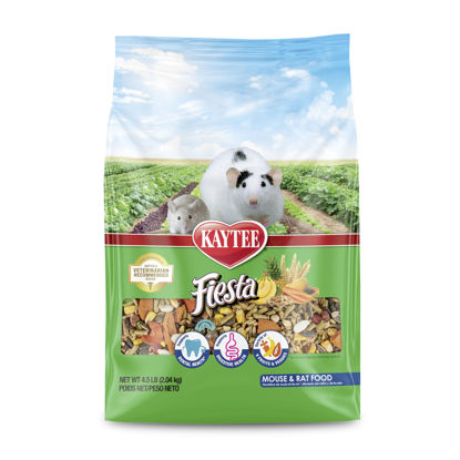 Picture of Kaytee Fiesta Mouse & Rat Food, Nutritious and Fun Blend, Supports Dental Health and Digestion, 4.5 pounds