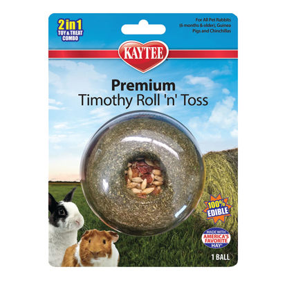 Picture of Kaytee Timothy Roll 'n' Toss Toy and Treat for Pet Rabbits, Guinea Pigs, and Chinchillas