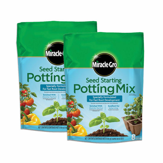 Picture of Miracle-Gro Seed Starting Potting Mix, 8 Quarts (Pack of 2), For Use in Containers