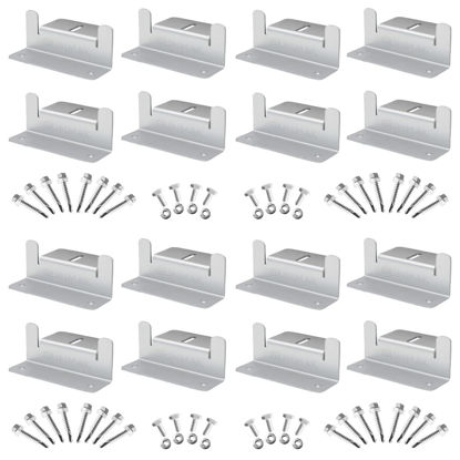 Picture of SUNMAK 16 Units per Set Solar Panel Mounting Z Brackets, Solar Panel Mounting Brackets Lightweight Aluminum Corrosion-Free for RVs, Trailers, Boats, Yachts, Wall and Other Off Gird Roof