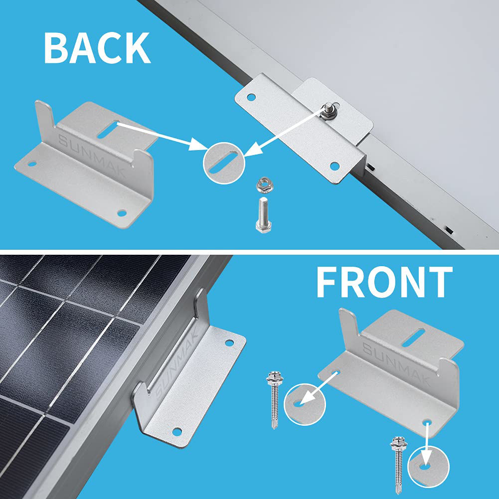 GetUSCart- SUNMAK 16 Units per Set Solar Panel Mounting Z Brackets ...