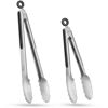 Picture of Hotec Stainless Steel Kitchen Tongs Set of 2 - 9" and 12", Locking Metal Food Tongs Non-Slip Grip