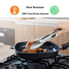 Picture of Hotec Stainless Steel Kitchen Tongs Set of 2 - 9" and 12", Locking Metal Food Tongs Non-Slip Grip