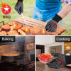 Picture of QUWIN BBQ Gloves, Oven Gloves 1472℉ Extreme Heat Resistant, Grilling Gloves Silicone Non-Slip Oven Mitts, Kitchen Gloves for BBQ, Grilling, Cooking, Baking-1 Pair… (Black, One Size Fits Most)