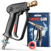 Picture of McKillans® Short Pressure Washer Gun with Swivel - High Pressure Water Handle with 3/8" Male Plug and 1/4” Quick Connector Coupler - Power Washer Gun Compatible with Foam Cannon - Car Wash Foam Gun