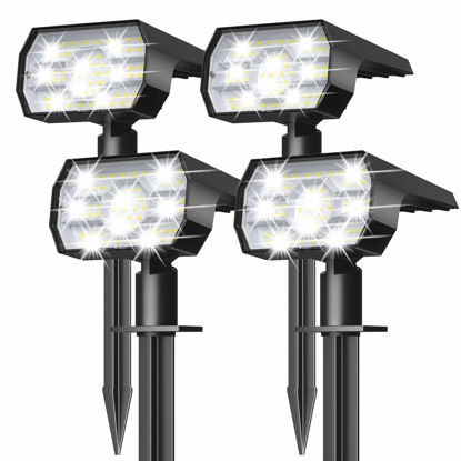 Picture of NYMPHY Solar Lights Outdoor Waterproof IP68, 56 LED 3 Lighting Modes Solar Powered Garden Yard Spot Solar Lights for Outside Landscape- 4 Pack (Cool White)