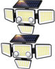 Picture of Solar Outdoor Lights - 3000LM 188 LED Motion Sensor Outdoor Lights, 4 Heads IP65 Waterproof Powered Security Flood Lights, 270°Wide Lighting Angle Wall Light with Sensors for Backyard Yard