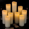 Picture of Vinkor Flameless Candles Battery Operated Candles Real Wax Pillar LED Candles with 10-Key Remote and Cycling 24 Hours Timer (Ivory 4" 5" 6" 7" 8" 9")