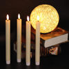 Picture of GenSwin Flameless Ivory Taper Candles Flickering with 10-Key Remote, Battery Operated Led Warm 3D Wick Light Window Candles Real Wax Pack of 6, Christmas Home Wedding Decor(0.78 X 9.64 Inch)