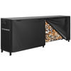 Picture of VIVOHOME 8ft Heavy Duty Indoor Outdoor Firewood Storage Log Rack with Cover Combo Set Black