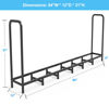 Picture of Tikimilor 8ft Firewood Rack Holder, Adjustable Heavy Duty Fire Log Stacker Stand for Fireplace, Outdoor Indoor Metal Wood Pile Storage Organizer, Patio Logs Stand tool, Black