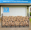 Picture of Tikimilor 8ft Firewood Rack Holder, Adjustable Heavy Duty Fire Log Stacker Stand for Fireplace, Outdoor Indoor Metal Wood Pile Storage Organizer, Patio Logs Stand tool, Black