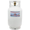 Picture of Flame King YSN10LB 10LB Steel Propane Tank Cylinder with Type 1 Overflow Protection Device Valve, for Camping, Fire Pits, Heaters, Grills, Overlanding, White