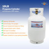 Picture of Flame King YSN10LB 10LB Steel Propane Tank Cylinder with Type 1 Overflow Protection Device Valve, for Camping, Fire Pits, Heaters, Grills, Overlanding, White