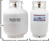 Picture of Flame King YSN10LB 10LB Steel Propane Tank Cylinder with Type 1 Overflow Protection Device Valve, for Camping, Fire Pits, Heaters, Grills, Overlanding, White