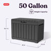 Picture of Keter Kentwood 50 Gallon Resin Deck Box-Organization and Storage for Patio Cushions, Throw Pillows and Garden Tools, Dark Grey
